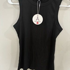 Anabess Black Sleeveless Tank Top